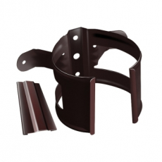 Хомут трубы металлический на дерево Grand Line ПВХ шоколадный (RAL 8017) - строй база