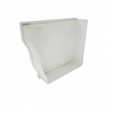 Заглушка желоба левая МЕТАЛЛ ПРОФИЛЬ БЮДЖЕТ 120х86 Ral 9003 - строй база