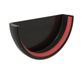 Заглушка желоба Классика 120 ПВХ GL черная (RAL 9005) - строй база