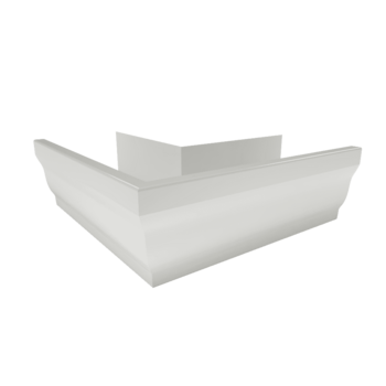 Угол желоба наружный МЕТАЛЛ ПРОФИЛЬ БЮДЖЕТ 120х86 Ral 9003 - строй база